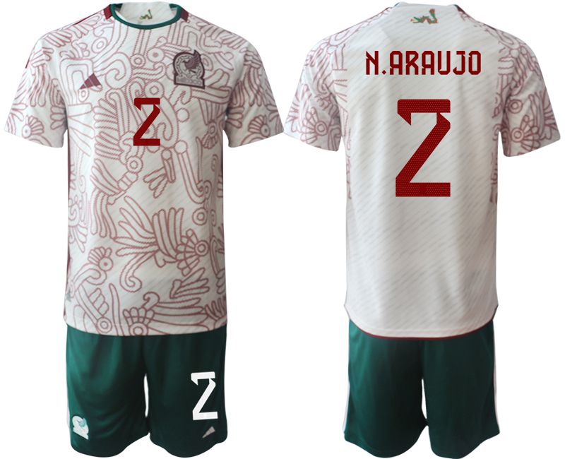 Men 2022 World Cup National Team Mexico away white #2 Soccer Jerseys->mexico jersey->Soccer Country Jersey
